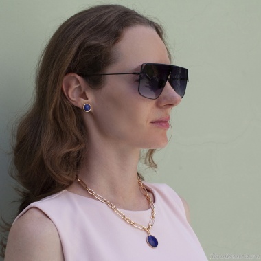 Пусеты Fiore Luna, NATURAL LAPIS